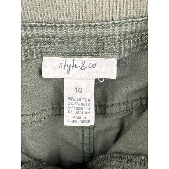 Women’s Style&Co Size 16 Army Green Capri Cargo Pants - Picture 5 of 5